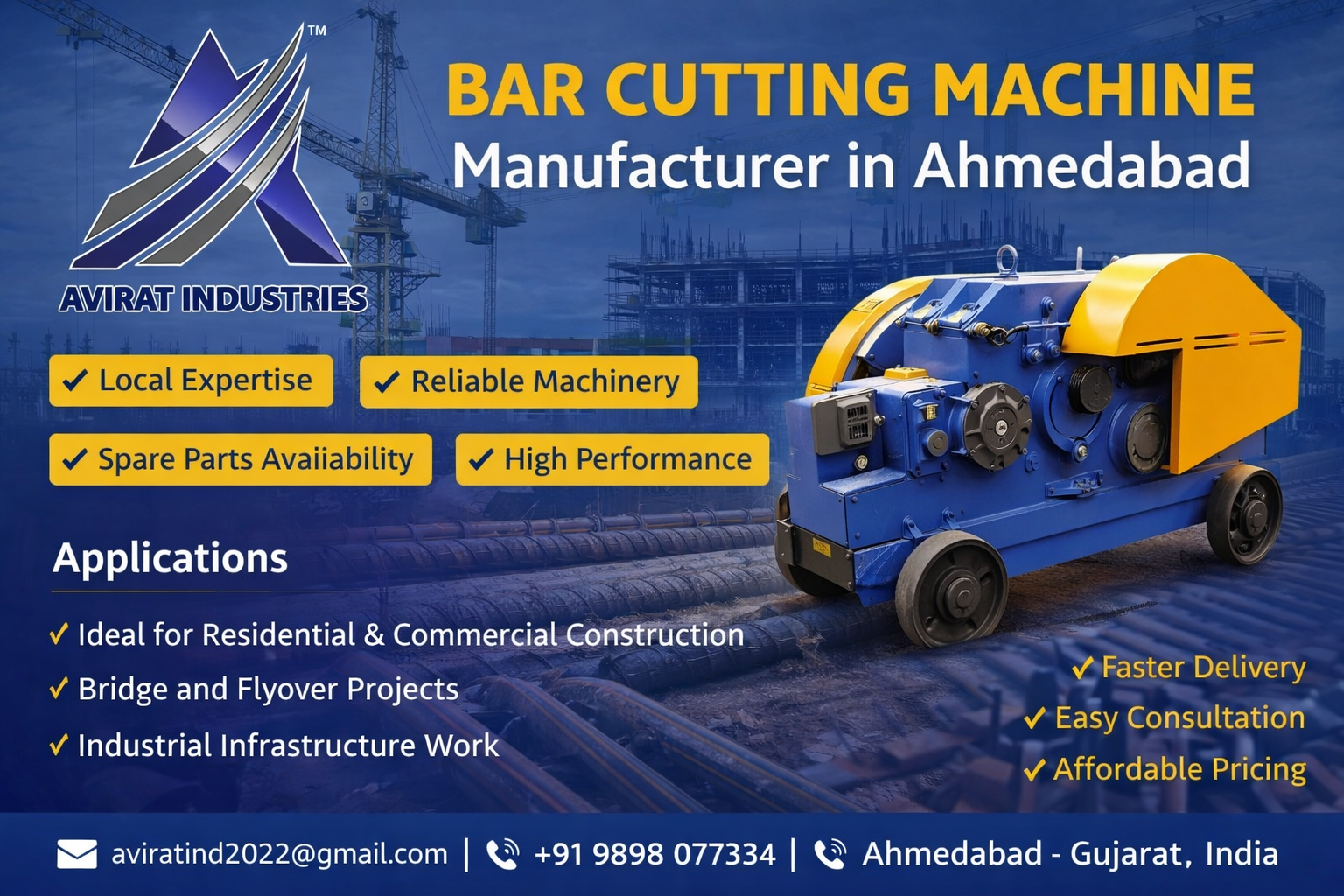 Bar Cutting Machine Manufacturer in Ahmedabad