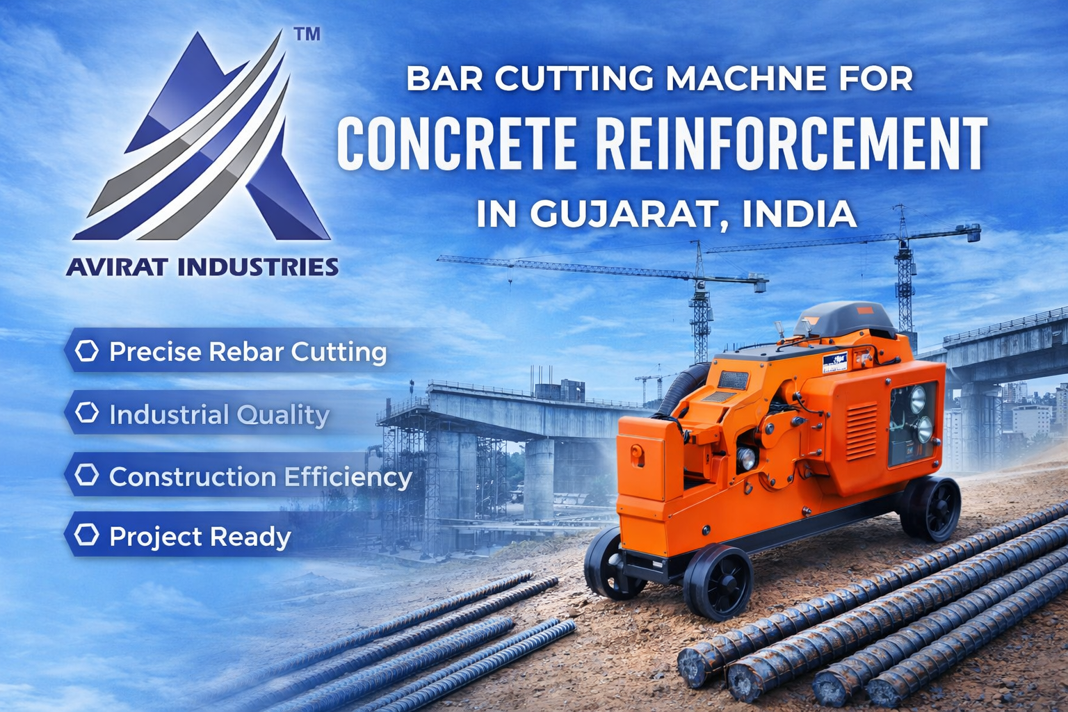 Bar Cutting Machine for Concrete Reinforcement in Gujarat, India